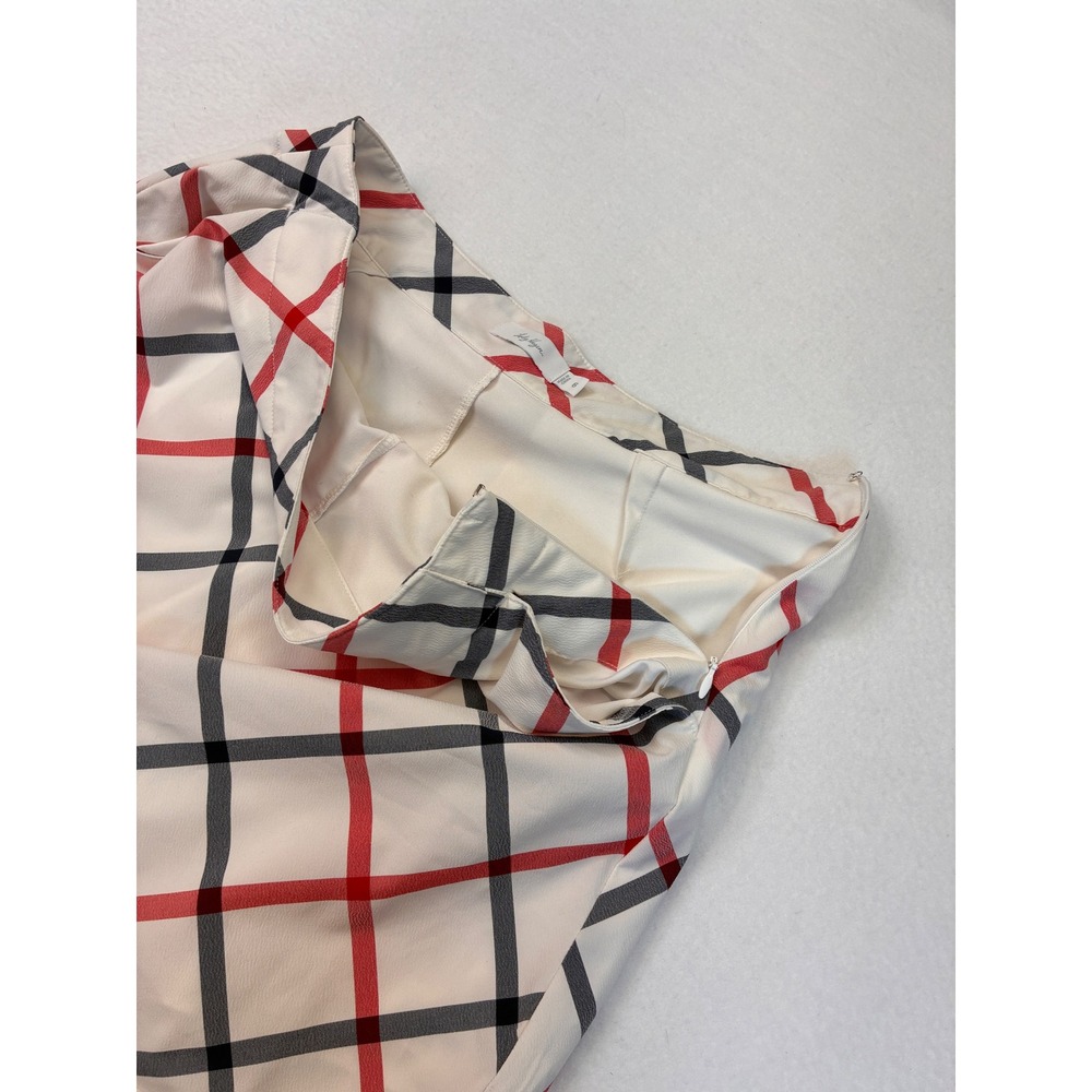 Lady Hagen Modern Golf Skort Preppy Old Money Plaid Pattern - 6 White Red Black - Picture 5 of 9